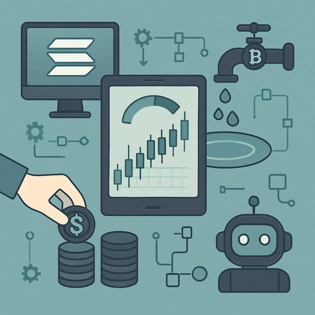 Solana token liquidity pools and trading volume chart on a DEX dashboard - How Solana Volume Bot Fits Into Your Stack